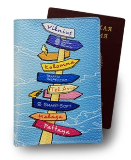 Кожаная обложка для паспорта с уникальным дизайном